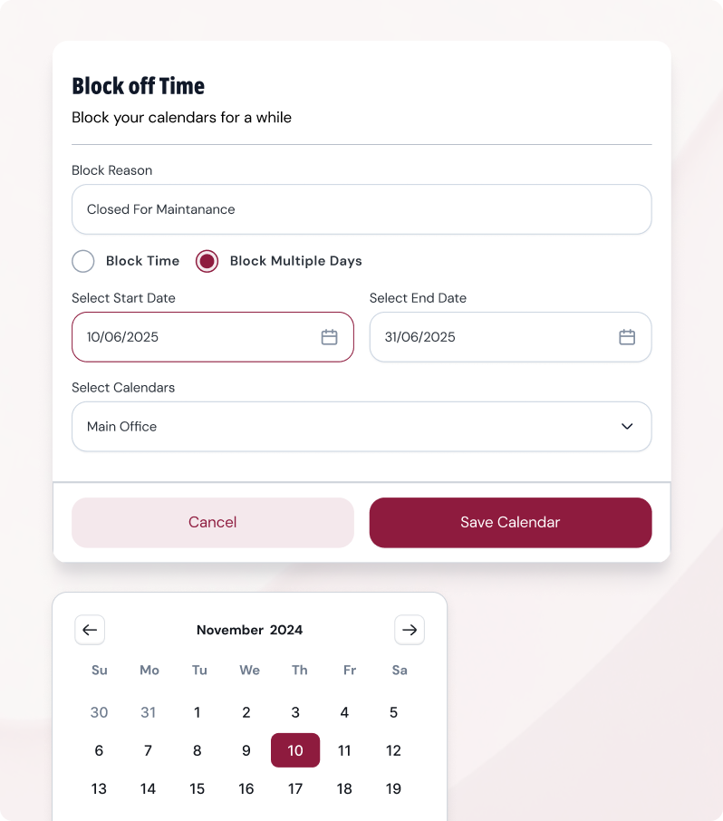 Availability Calendars